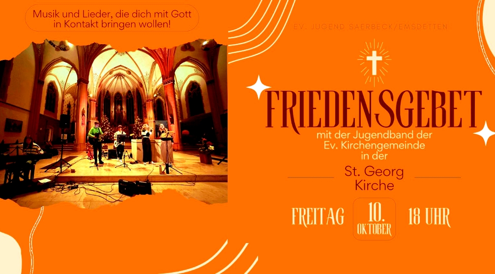 Friedensgebet am 10.10. – gestaltet von der Jugendband der ev. Kirche