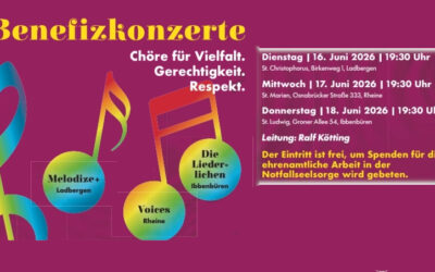 Benefizkonzerte 16.+17.+18.6. für Menschen in unserer Region