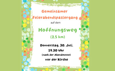 Feierabendspaziergang auf dem Hoffnungsweg